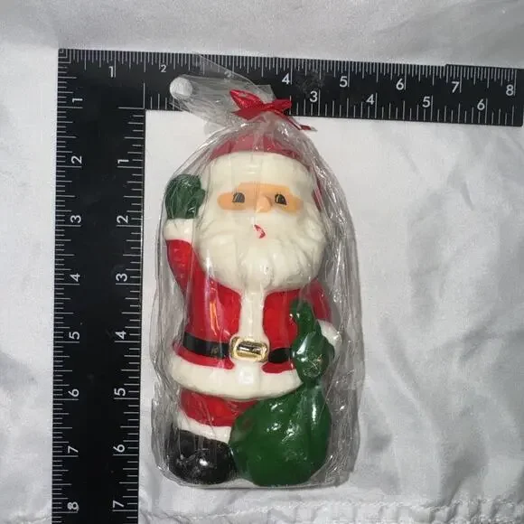 Vintage Kmart Santa Claus Christmas Holiday Unscented 5 1/2" Candles Set of 2 - Picture 7 of 7